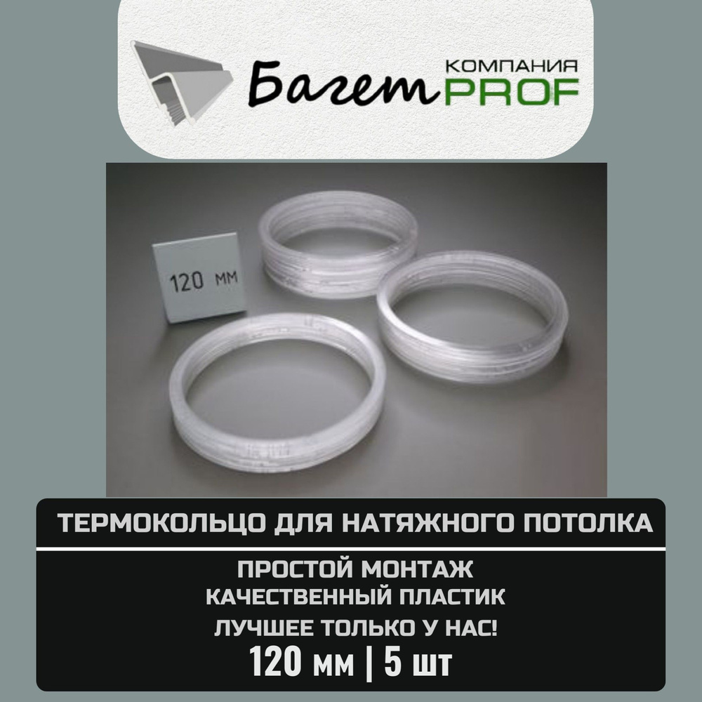 Термокольцо / Протекторное кольцо для натяжного потолка, 120мм / 5 шт.  #1