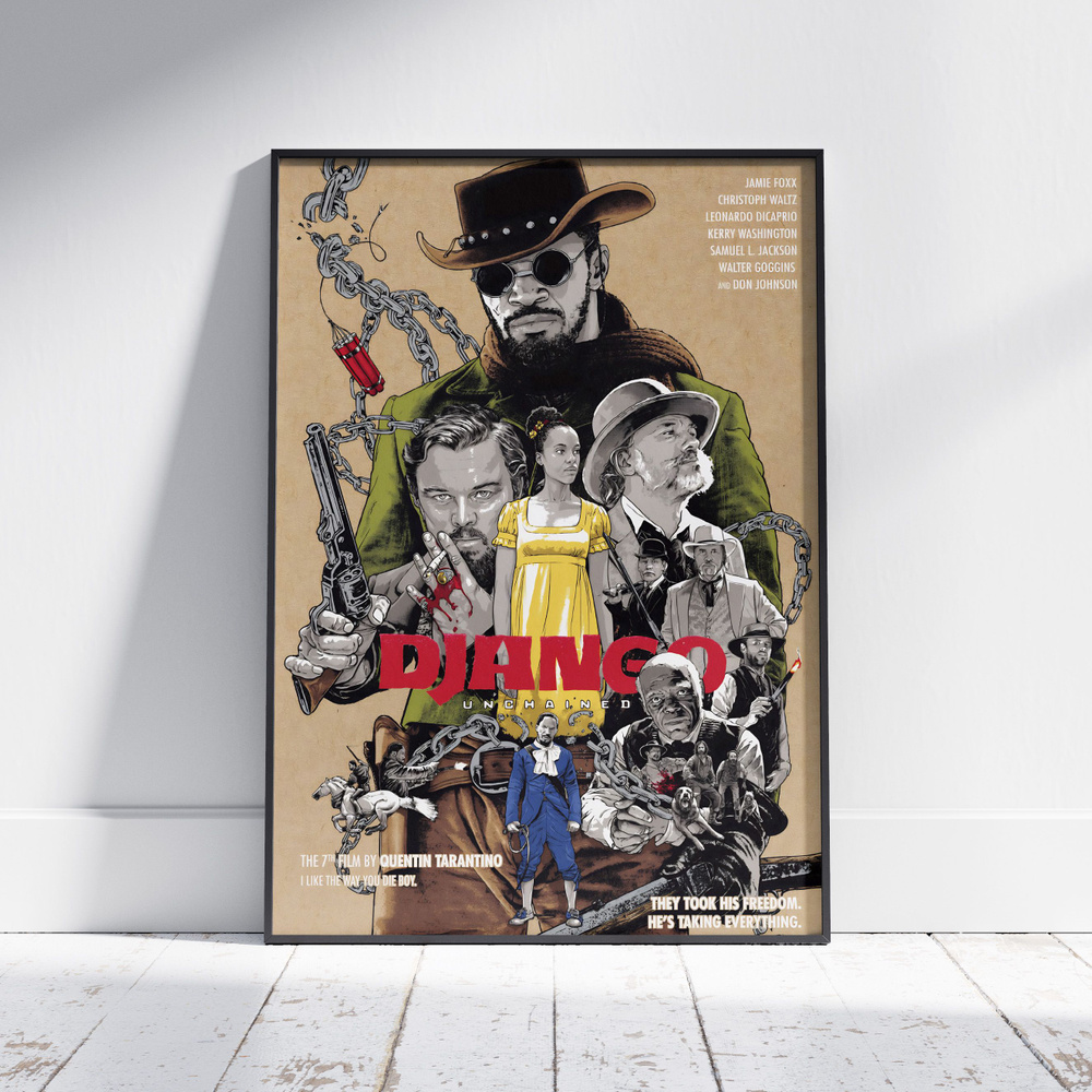 Плакат на стену для интерьера Тарантино (Джанго освобожденный 9) - Постер по фильму формата А3 (30x42 #1