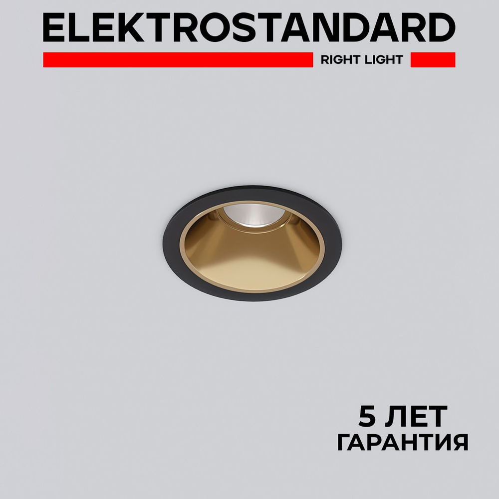 Встраиваемый светодиодный светильник Elektrostandard Osti 8W 4200K чёрный/золото 25081/LED  #1