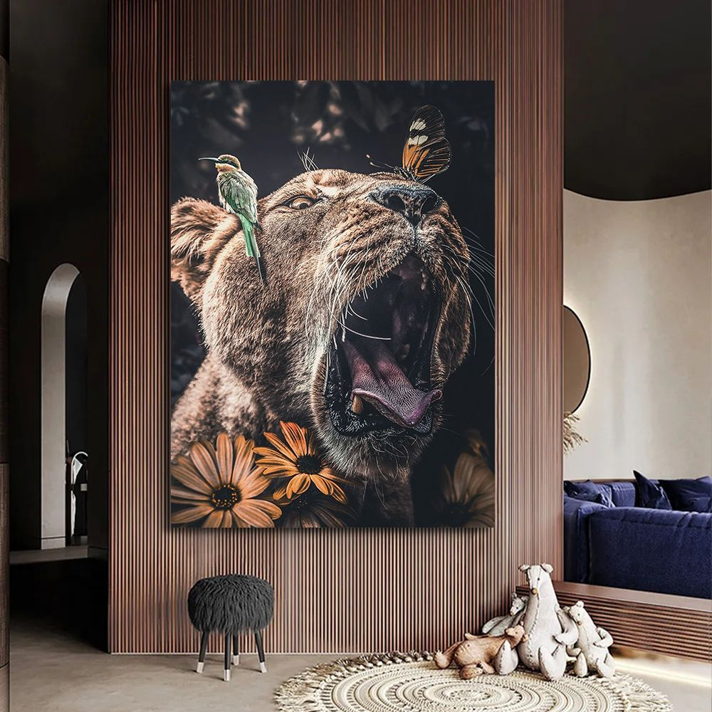 Картина Пантера и бабочка, 40х60 см. #1