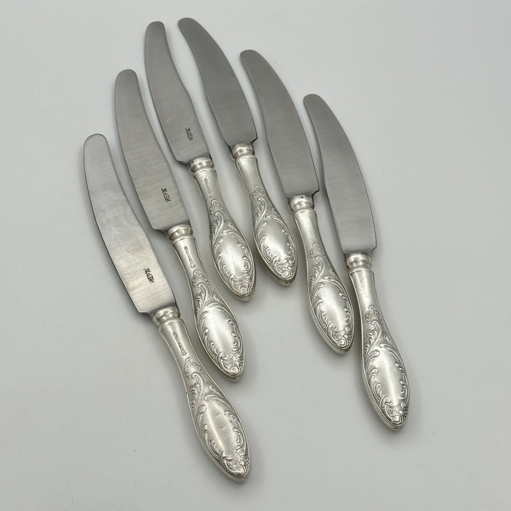 Набор из шести столовых ножей Пламя, мНЦ медь-никель-цинк, нержавеющая сталь, Кольчугинский завод цветных #1