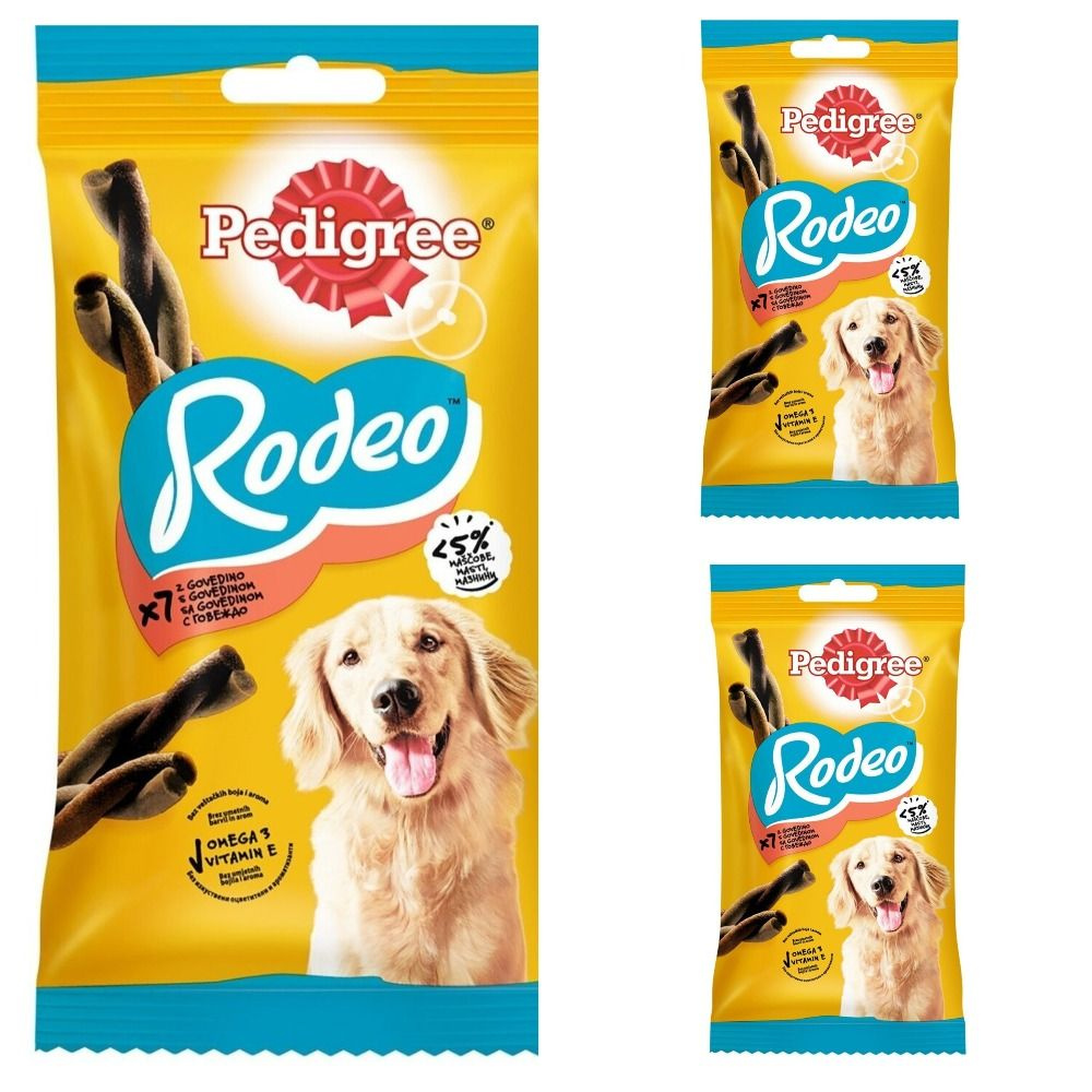 Лакомство для собак Pedigree Rodeo мясные косички, 123 г #1