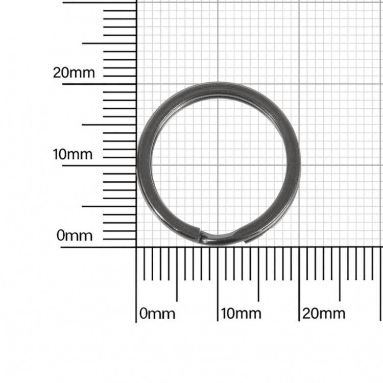 Кольцо для ключей брелков 16 мм блек никель роллинг 100 шт  #1