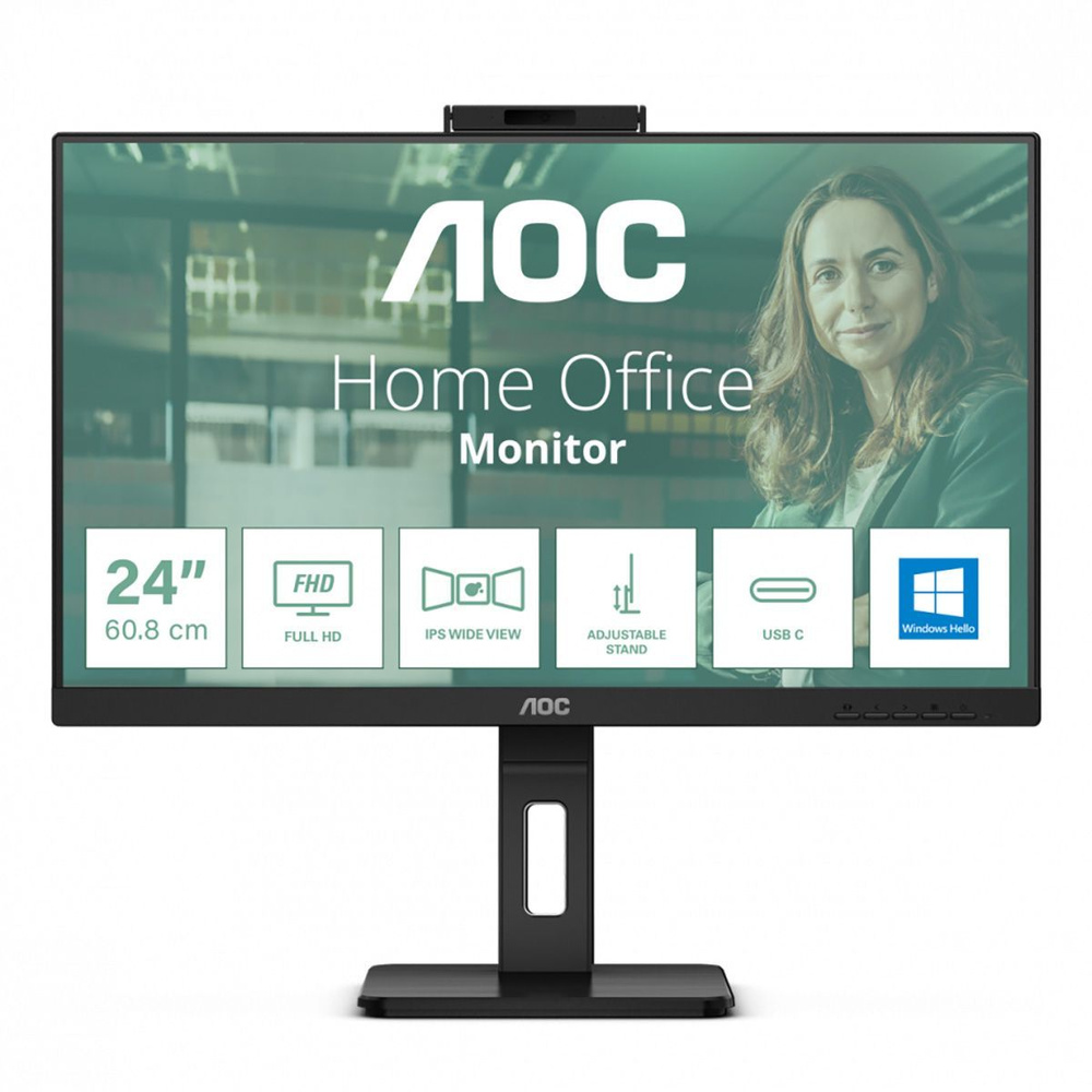 AOC 23.8" Монитор 24P3QW, IPS, 1920x1080, 75 Гц, черный #1