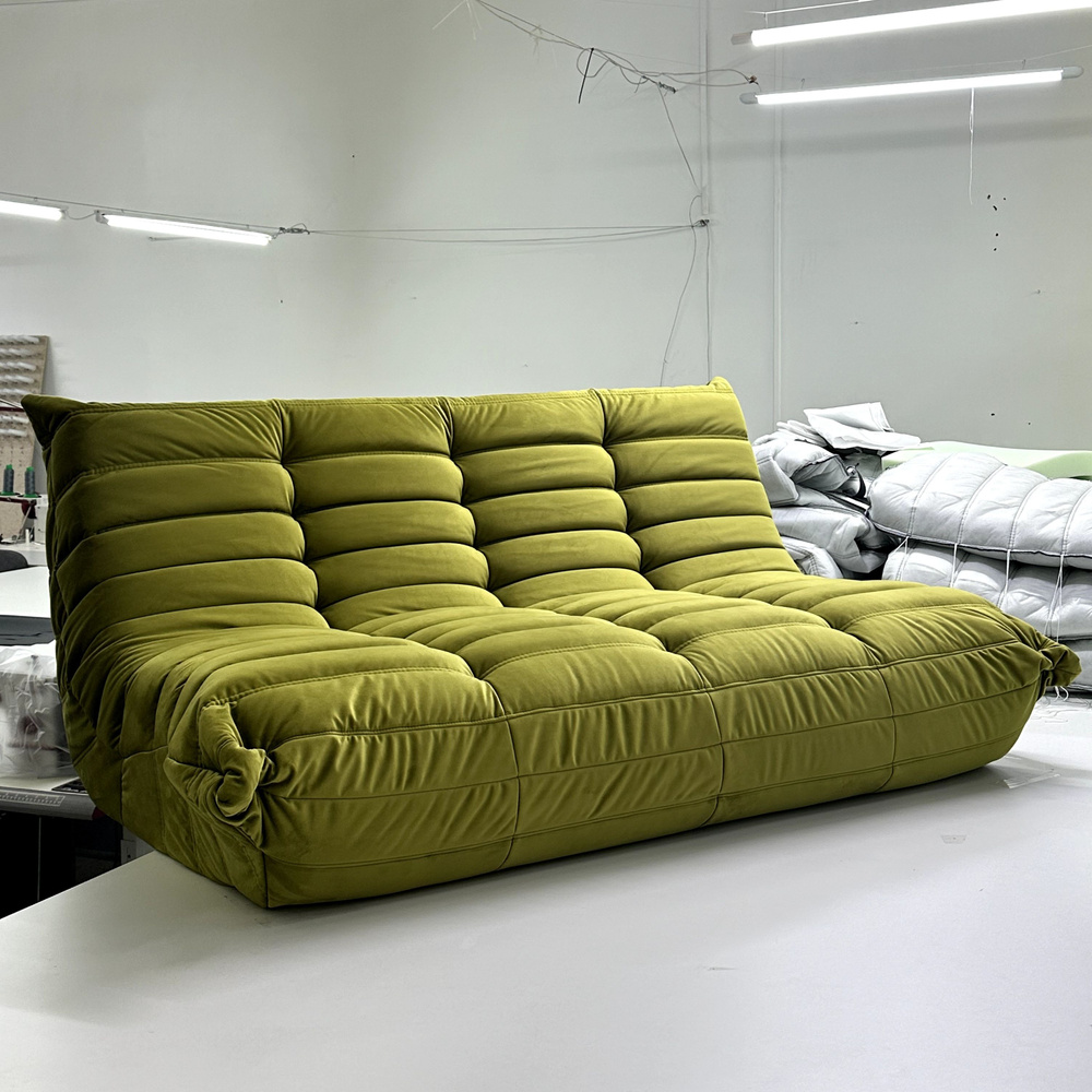 Onesta design factory Бескаркасный диван Диван, Велюр искусственный, Размер XXXL,оливковый  #1