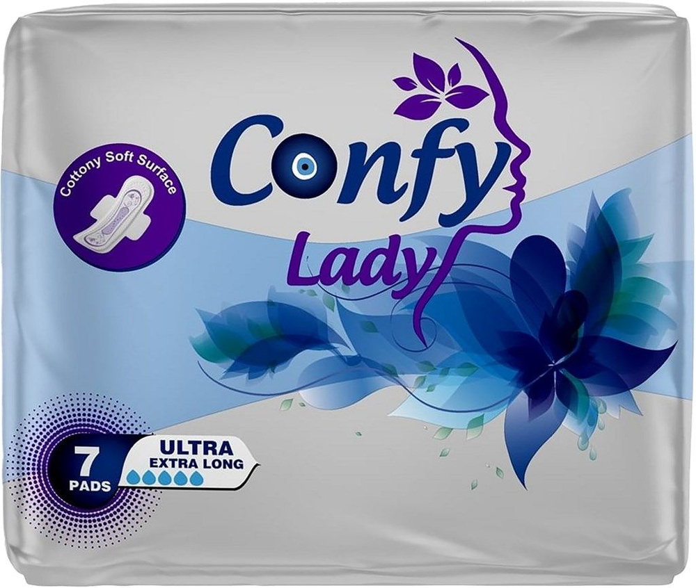 Прокладки гигиенические CONFY Lady Ultra Extra Long, 7шт, Турция - 5 уп.  #1