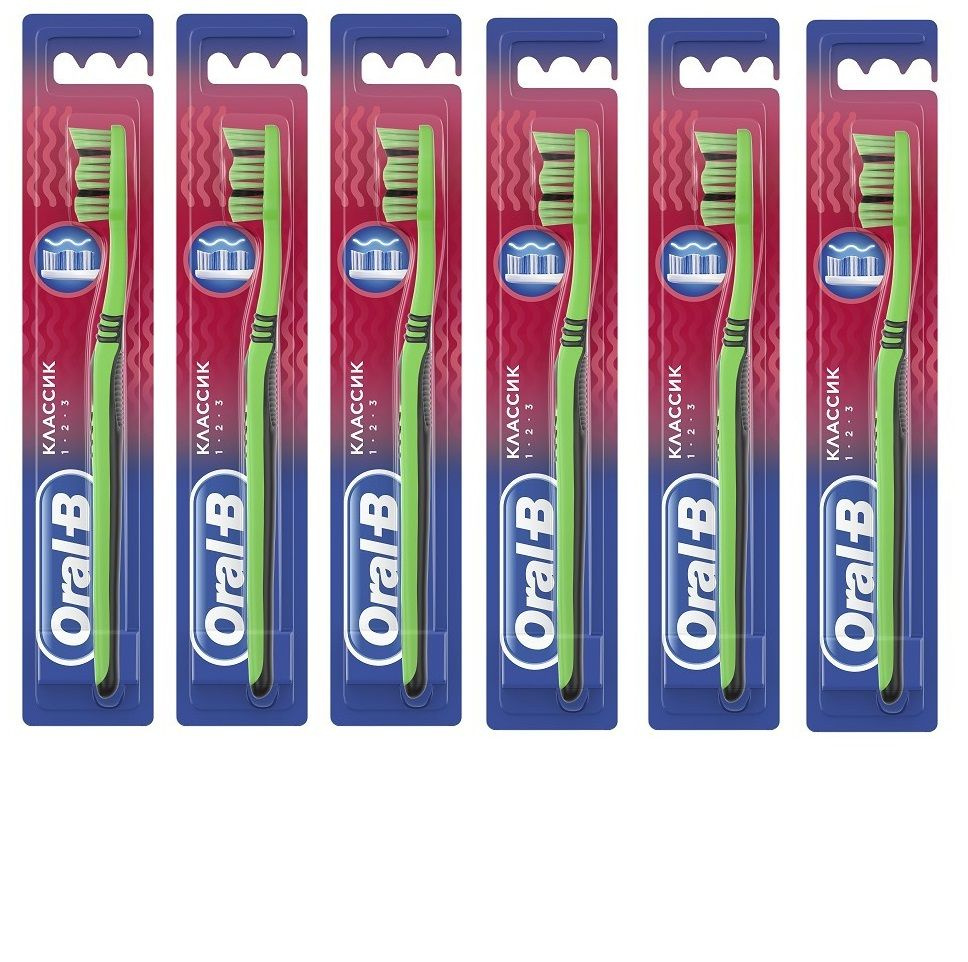 Oral-B Зубная щетка "1 2 3" Классик, Medium, 6 уп #1