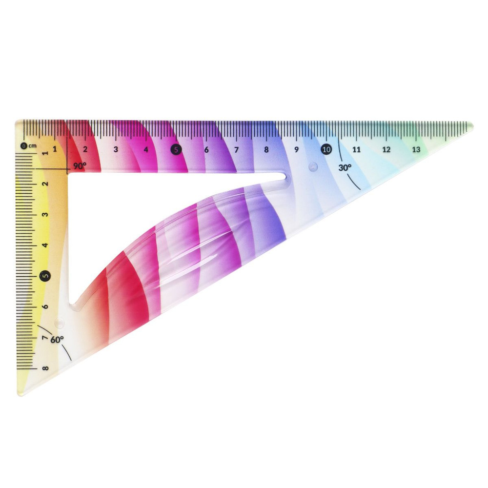 Треугольник пластик прозрачный, 30 градусов, 13 см, гибкий  #1