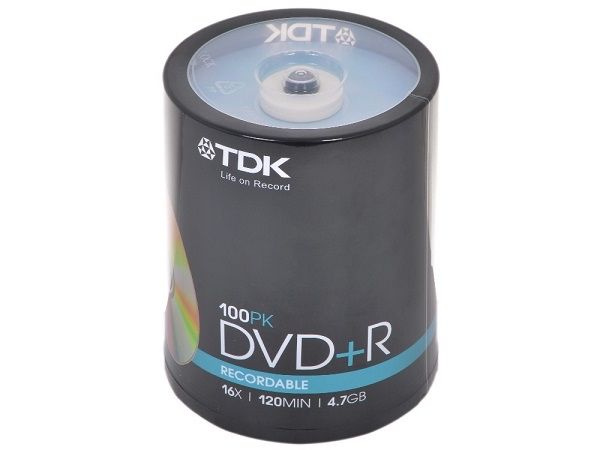 Набор: 100 дисков TDK DVD+R в Cake Box, 4,7GB, 16x, 120 min и 100 бумажных конвертов с окошком (белых) #1