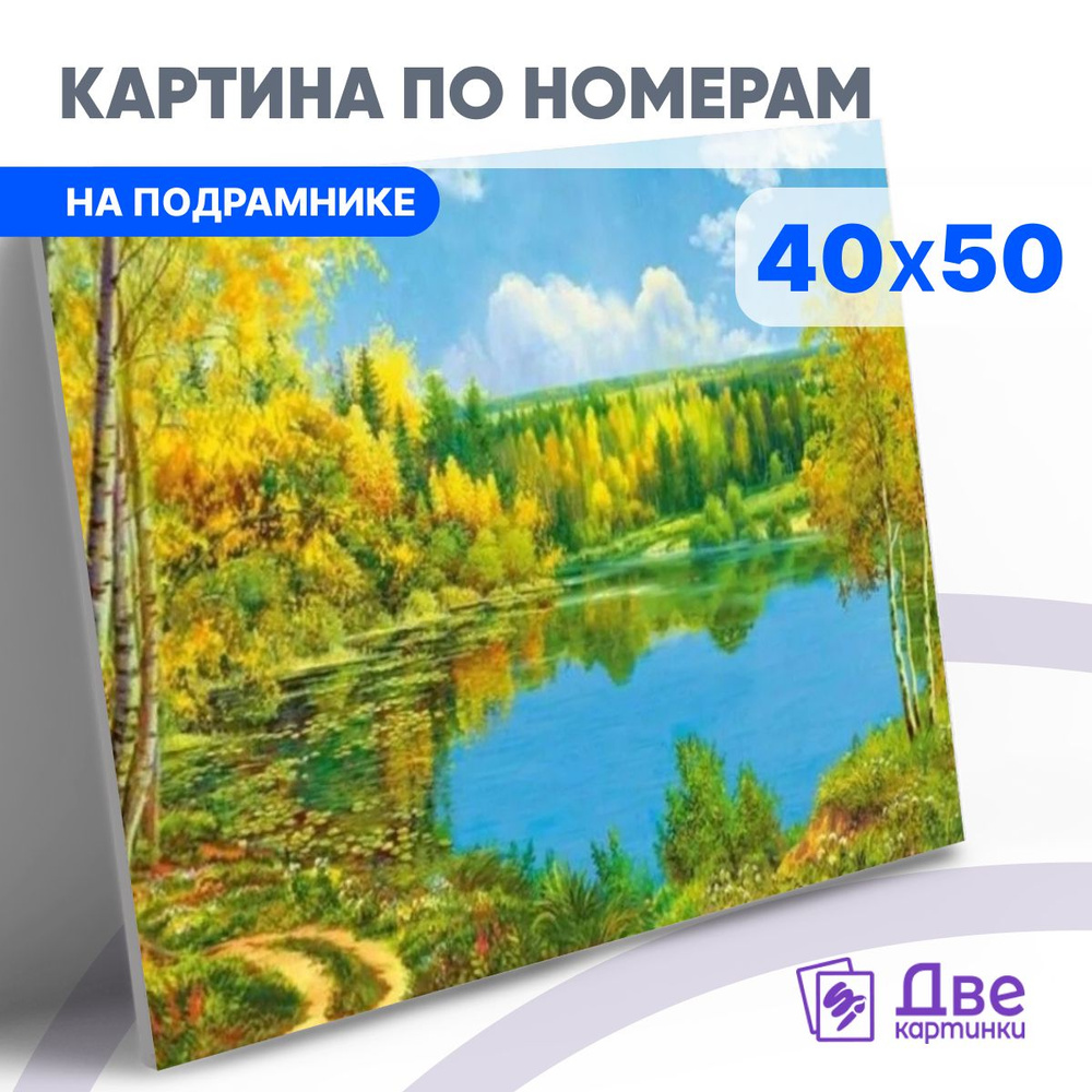 Картина по номерам 40х50 см на подрамнике "Лиственный лес в осенних красках" DVEKARTINKI  #1
