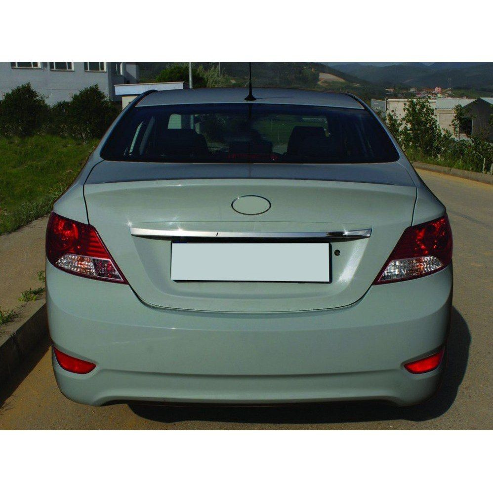 Omsa Line Накладка на кузов Накладка на планку над номером, Hyundai Solaris 2011+ SD, сталь  #1