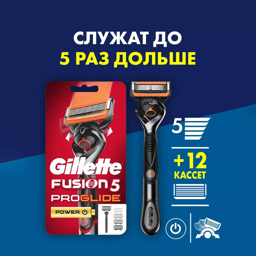 Бритвенный станок Gillette Fusion5 ProGlide Power + 13 сменных кассет Fusion5 ProGlide Power  #1