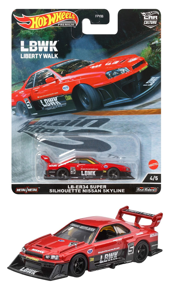 Машинка коллекционная Mattel Hot Wheels Premium Car Culture FPY86:Lb-er34 Super Silhouette Nissan Skyline #1