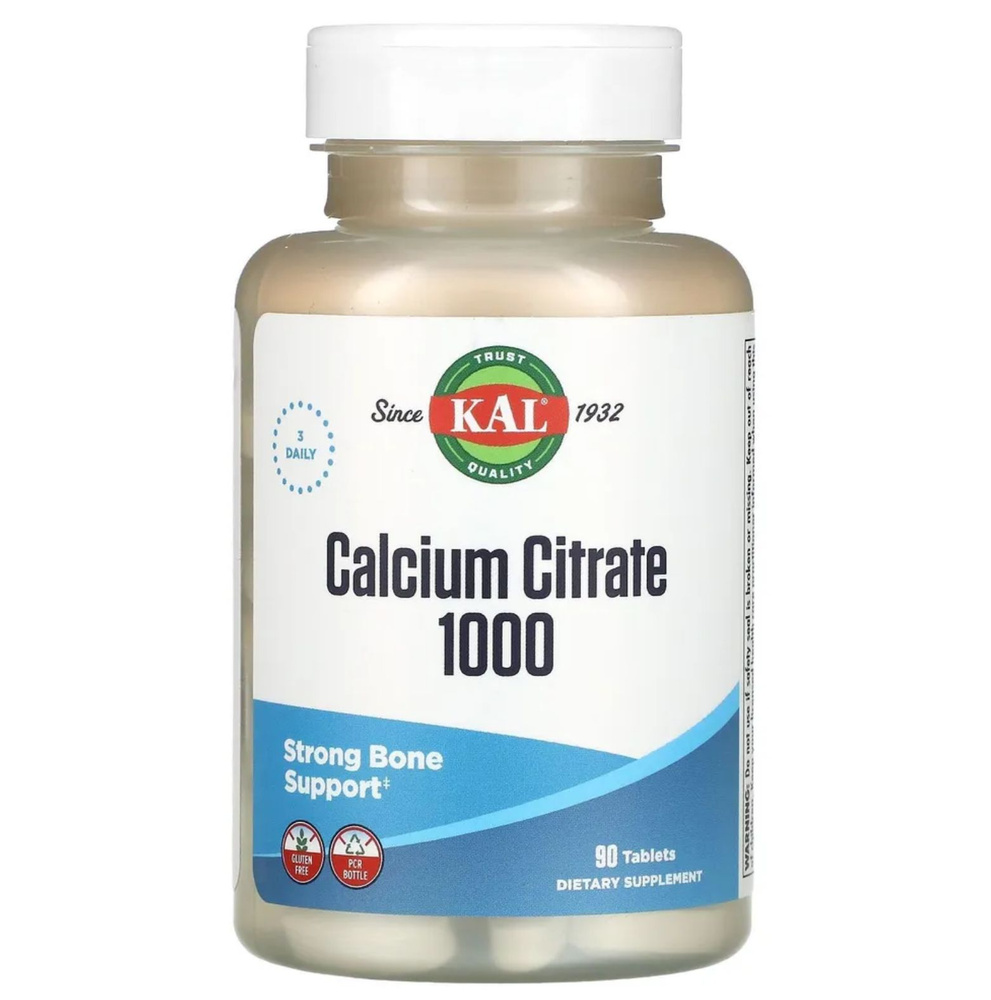 KAL Calcium Citrate Цитрат кальция 1000 мг 90 таблеток #1