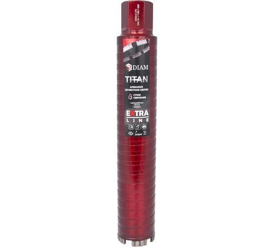 Сверло алмазное САСС Extra Line Titan (52x300 мм; 4 сегмента; 1 1/4UNC) Diam 313022  #1