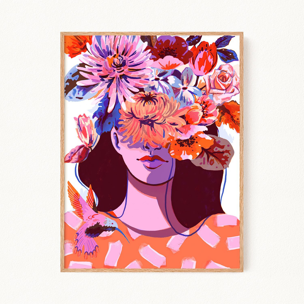 Постер "Woman in Flowers", 40х50 см #1