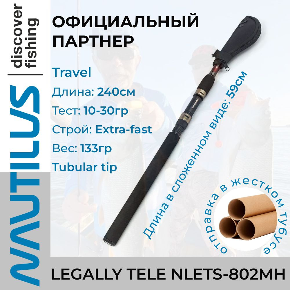 Спиннинг Nautilus Legally Tele NLETS-802MH 240см 10-30гр #1