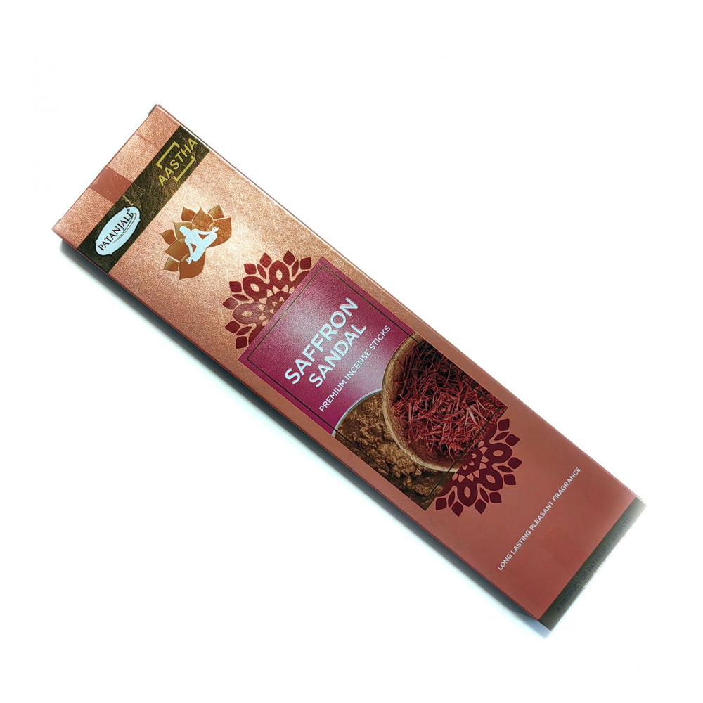 Aastha SAFFRON SANDAL Premium Incense Sticks, Patanjali (Аастха ШАФРАН САНДАЛ премиальные благовония, #1