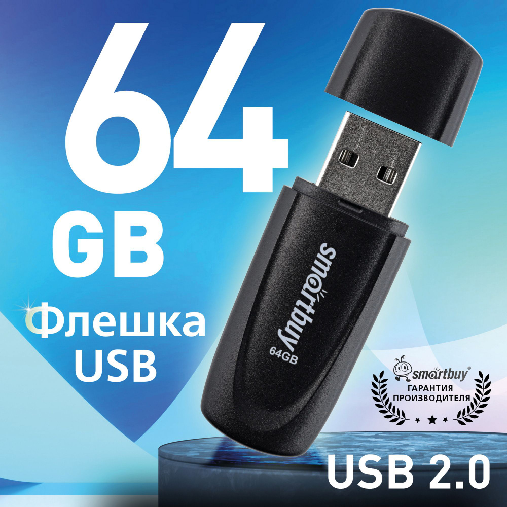 Флешка USB 2.0 SmartBuy 064GB Scout, черный #1