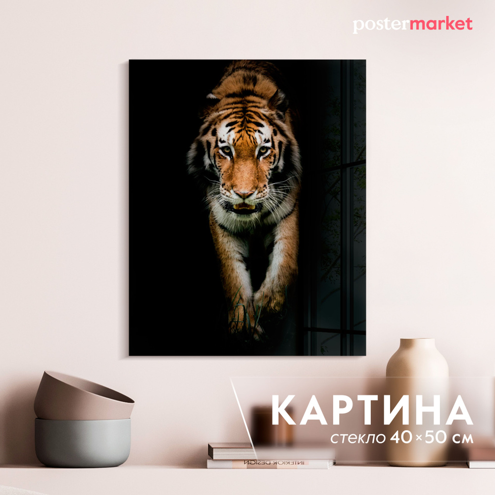 Картина на стекле Postermarket "Амурский тигр", 40 х 50 см #1