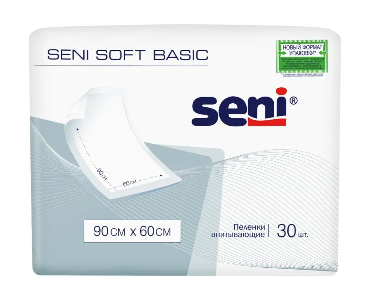 Пеленки впитывающие одноразовые Seni Soft Basic 90 x 60 см (30 шт.) #1