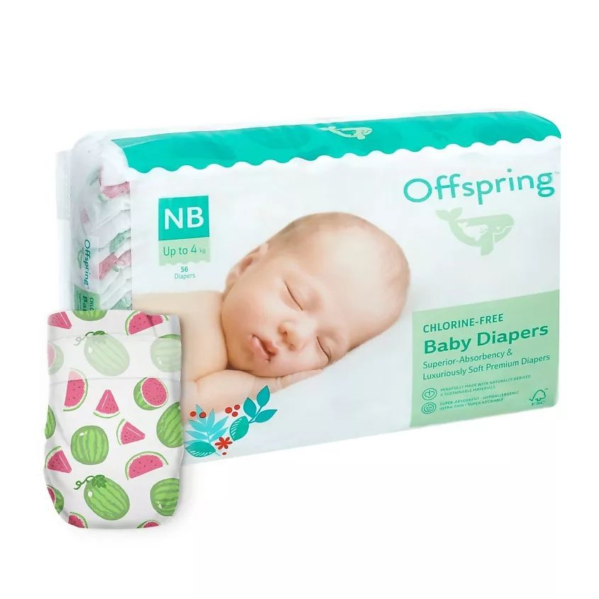 OFFSPRING Подгузники, NB 2-4 кг Арбузы 56 шт #1