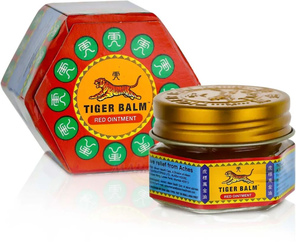 Tiger Balm Красный тигровый бальзам разогревающий обезболивающий при ушибах, растяжениях, болях в суставах #1