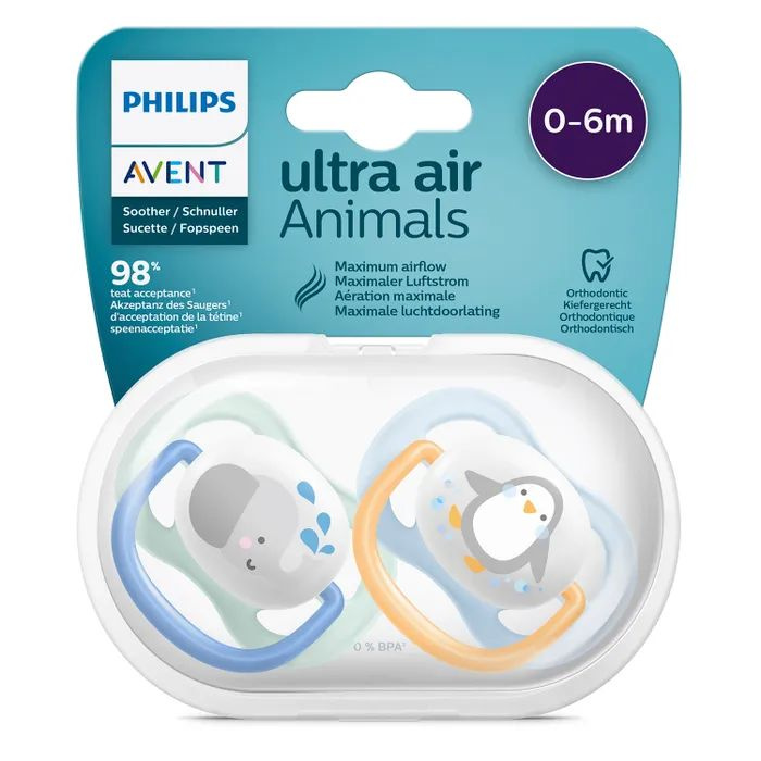 Пустышка Philips Avent Ultra Air с 0 до 6месяцев 2шт #1