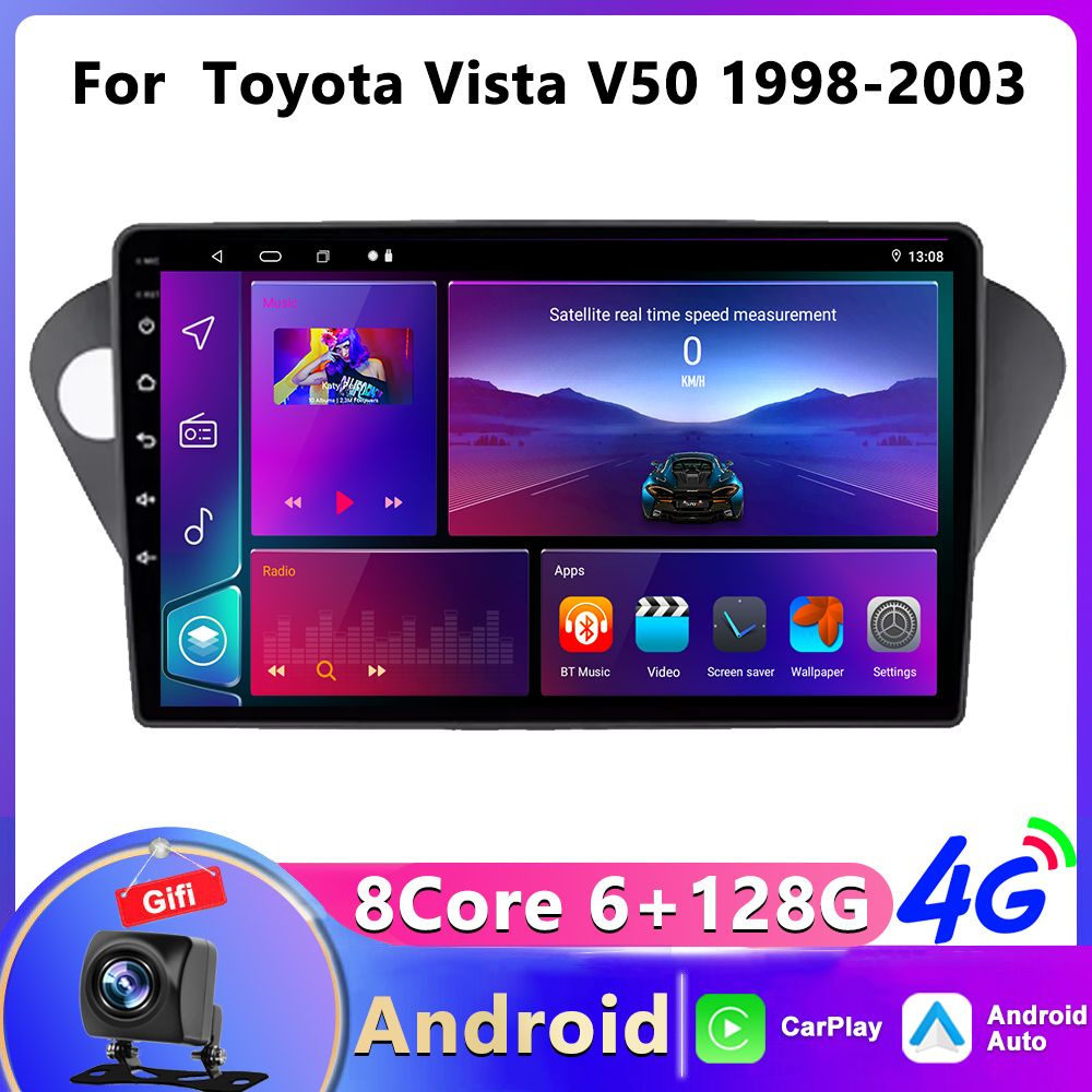 Штатная магнитола для Toyota Vista, Vista Ardeo 1998 - 2003/Тойота Виста Ардео,Android, 6+128Gb, WiFi,8 #1