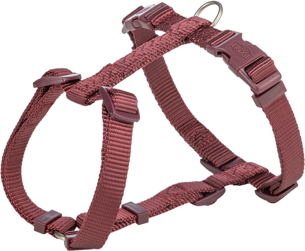 Шлея "TRIXIE" для собак "Premium H-harness", (XS-S), 30-44см/10мм, нейлон,пластик,металл, цв:сангрия #1