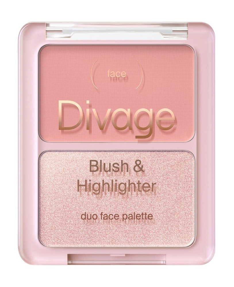 DIVAGE Палетка для лица Blush & Highlighter Duo Face Palette, 4 г, 02 #1