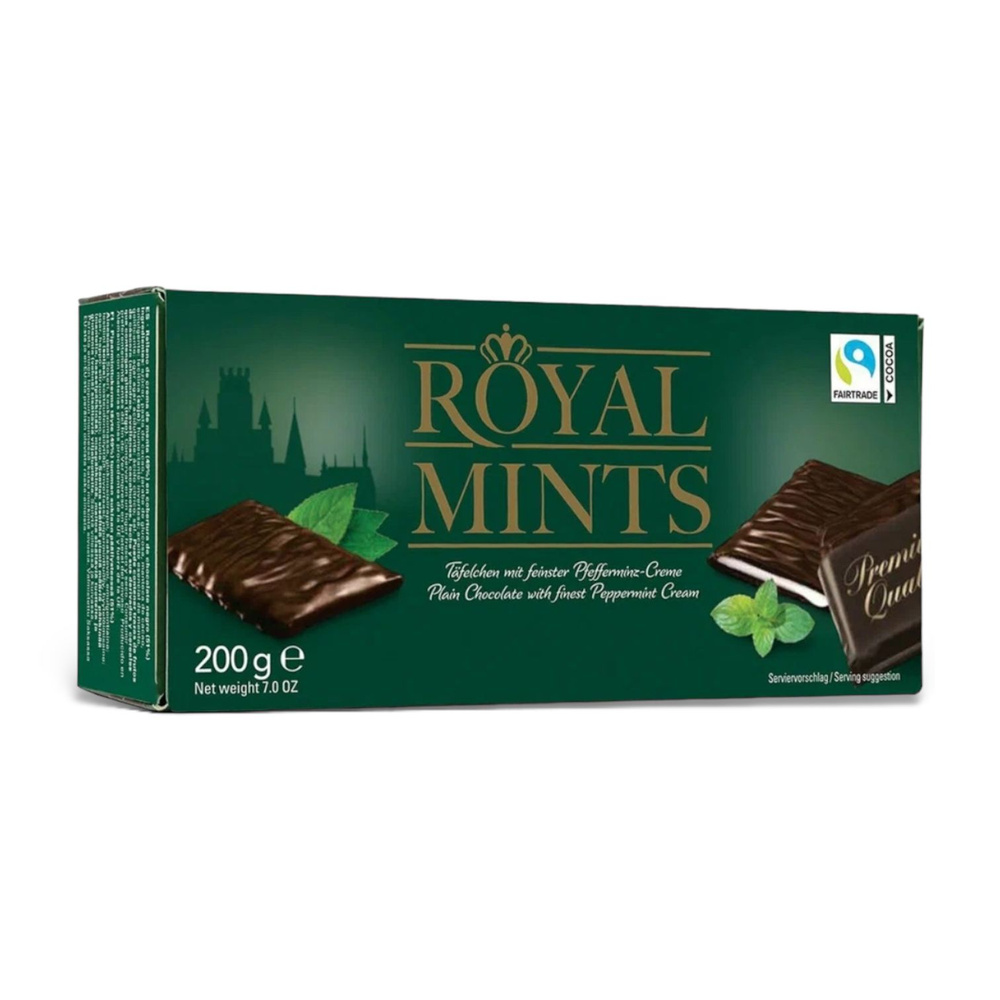 Шоколад порционный "Royal Mints" с мятной начинкой, 200 г. Германия  #1