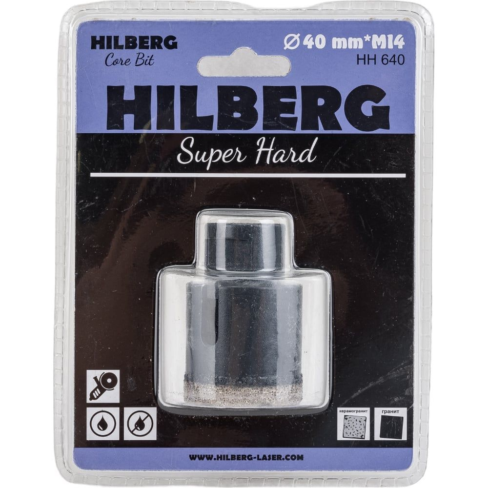 Коронка алмазная по керамике и керамограниту Super Hard (40 мм; M14) Hilberg HH640  #1