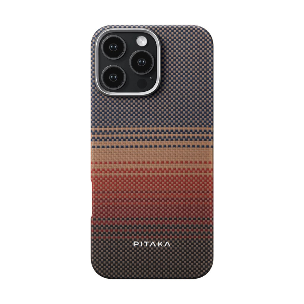 Стильный ультратонкий чехол Pitaka Tactile Woven Case для iPhone 16 Pro Max, принт закат (Sunset)  #1