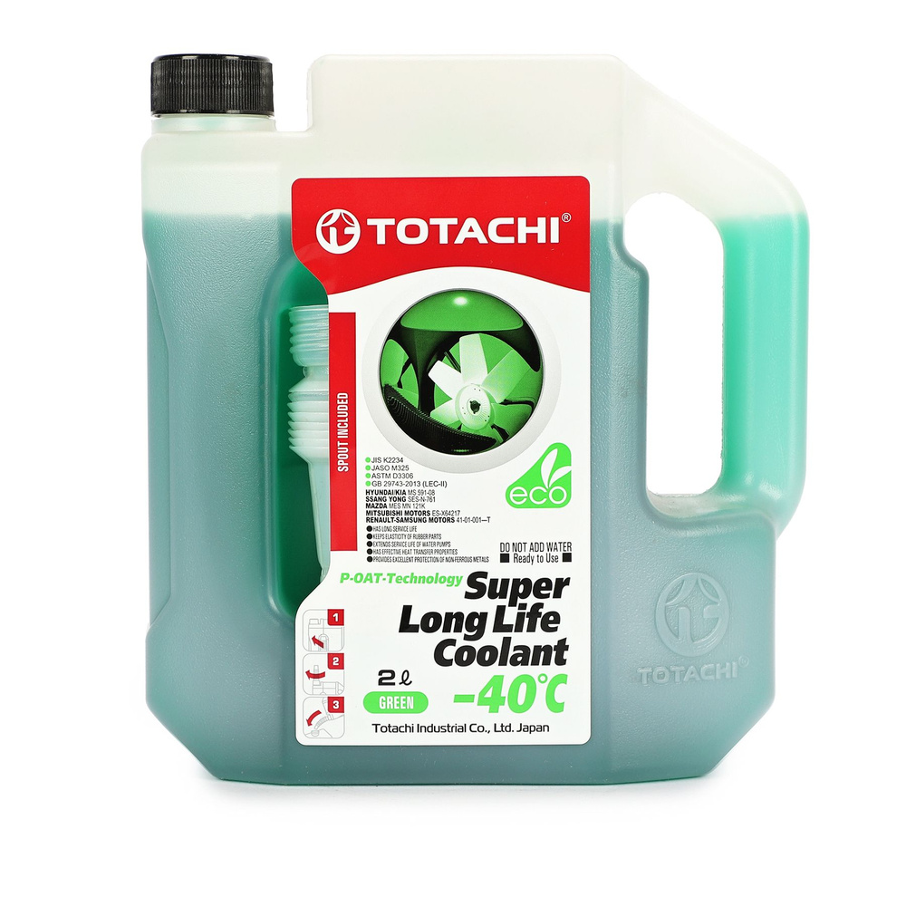 Жидкость охлаждающая низкозамерзающая TOTACHI SUPER LONG LIFE COOLANT Green -40C 2л  #1