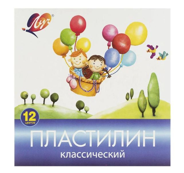 Пластилин Луч классический 12 цветов в коробке / брусок 20 грамм / набор для лепки и моделирования  #1