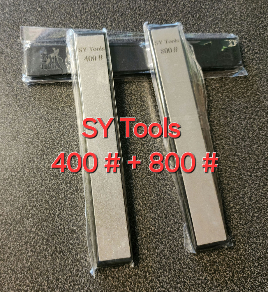 SY Tools 400#+800# алмазный брусок для заточки ножей и ножниц с планкой  #1