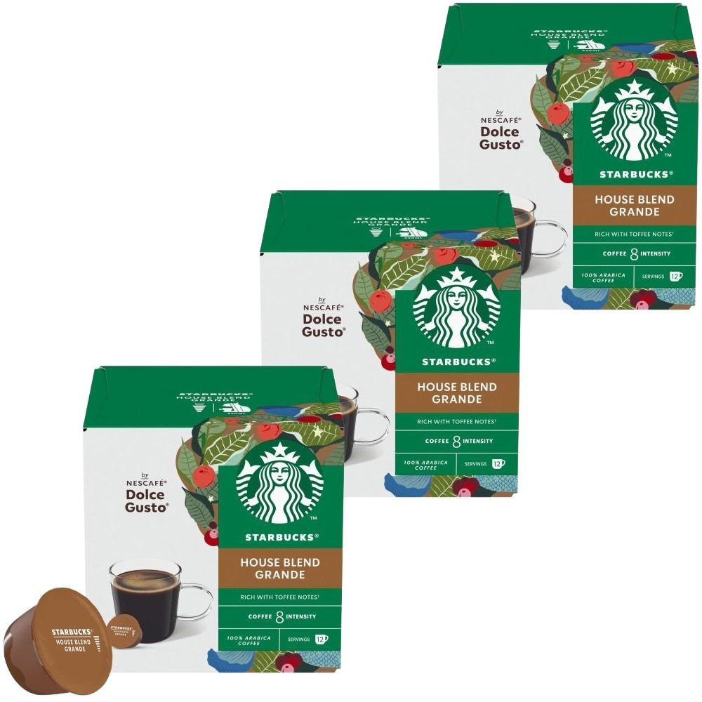 Кофе в капсулах Starbucks Dolce Gusto House Blend Grande, 3 упаковки x 12 шт #1