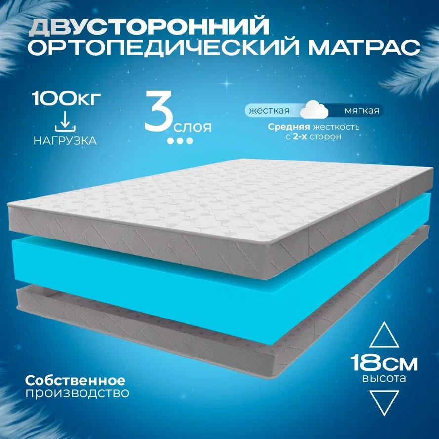 VITAFLEX Матрас Беспружинный матрас 60x140 см ортопедический Vitaflex Anatomic Soft 17Sk, пенополиуретан, #1