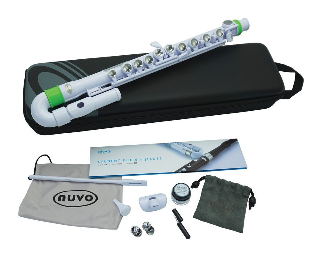 NUVO jFlute Kit - White Green флейта, изогнутая головка, материал пластик, цвет белый-зелёный  #1