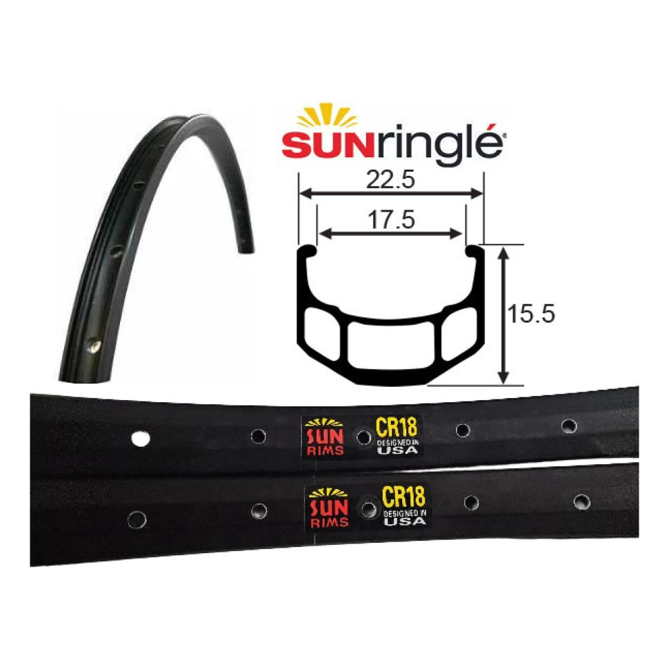 Обод 20" 36h SunRingle CR-18 Black 406-22.5мм 330г для складных и подростковых велосипедов  #1