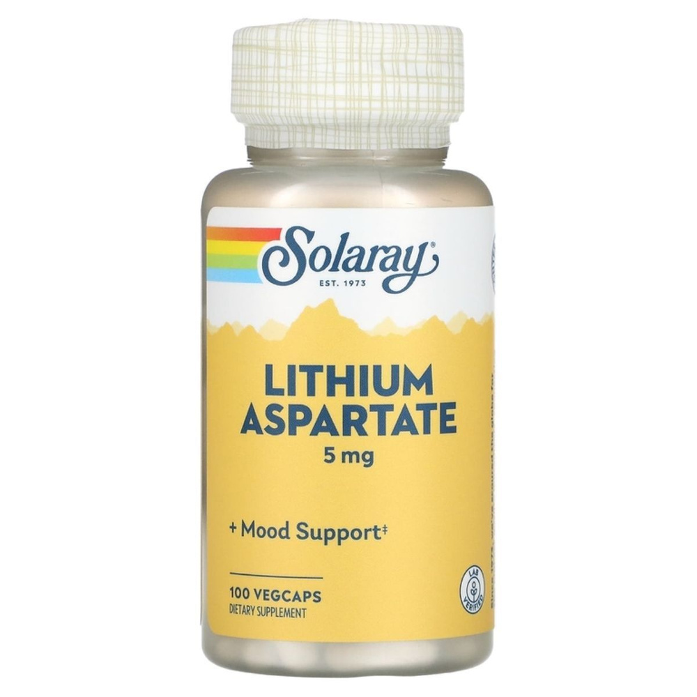 Литий Solaray Lithium Aspartate 5 mg ,100 капсул #1