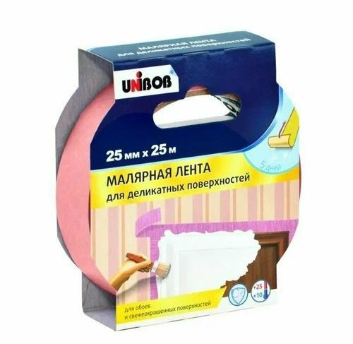 Unibob Малярная лента 25 мм 25 м, 1 шт #1