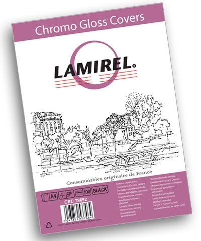 Обложки для переплета Lamirel Chromolux A4, картонные, глянцевые, цвет: черный, 230г/м, 100шт  #1