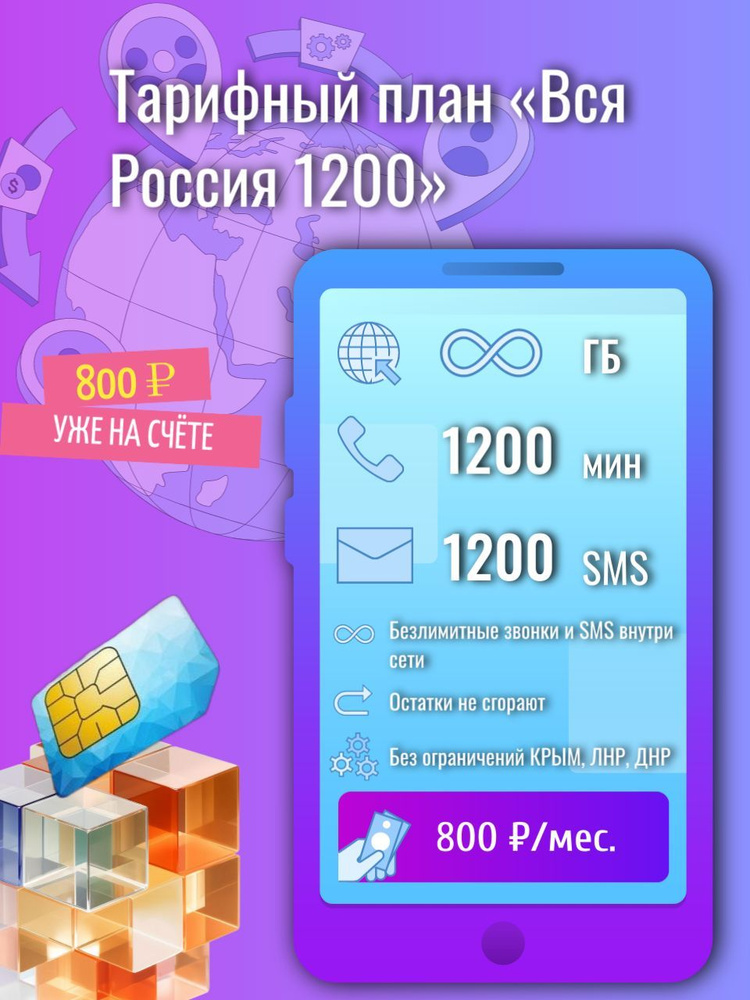 SIM-карта Вся Россия безлимитный интернет_1593948400 (Вся Россия)  #1