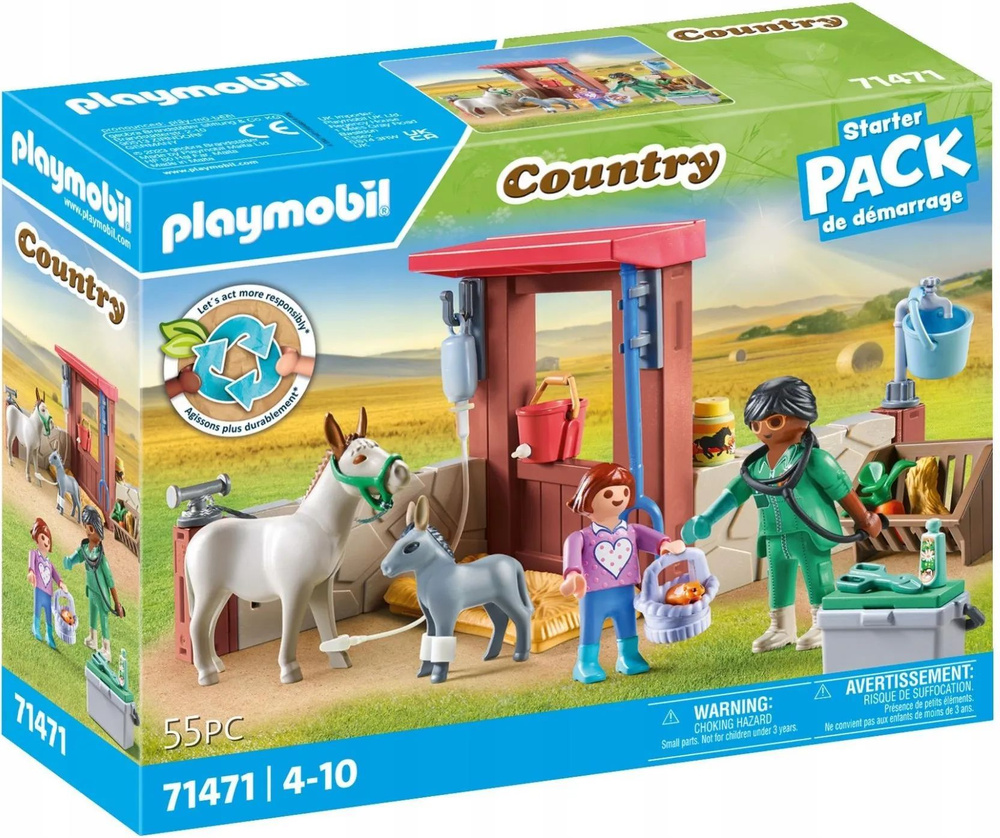 Игровой набор Playmobil 71471 Набор Начинающий Ветеринар с осликами Country Farm  #1