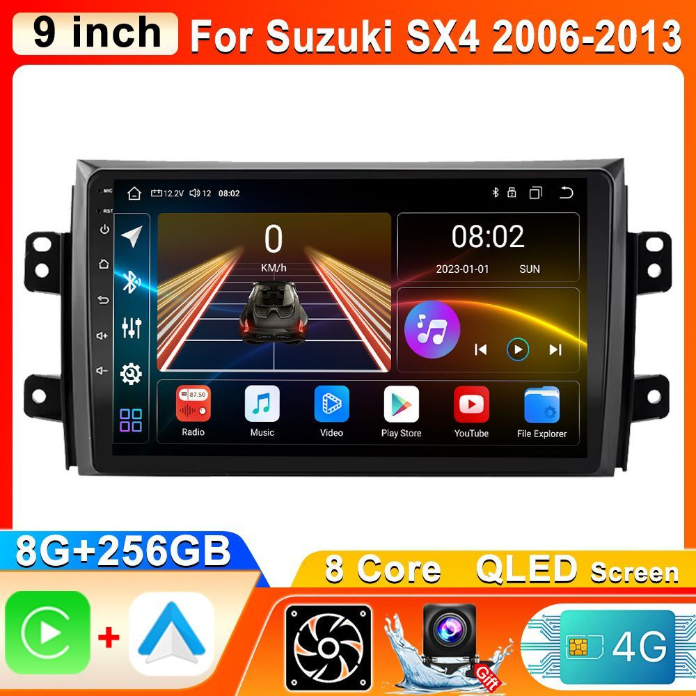 10 inch Магнитола Suzuki SX4 2006-2013 Android 13 Процессор 8 ядерный 8+256 Гб -CarPlay/Андроид Auto, #1