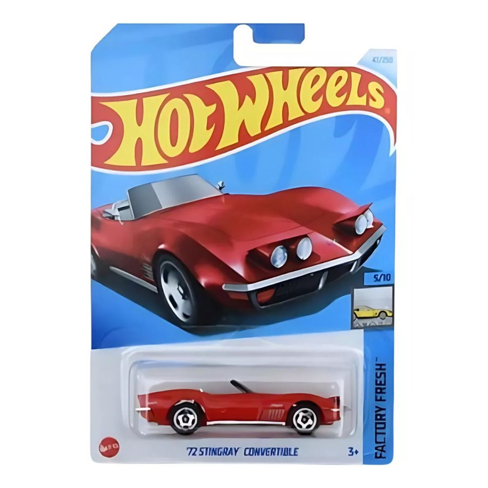 HTD09 Hot Wheels машинка металлическая игрушка коллекционная масштабная модель 72 Stingray Convertible #1