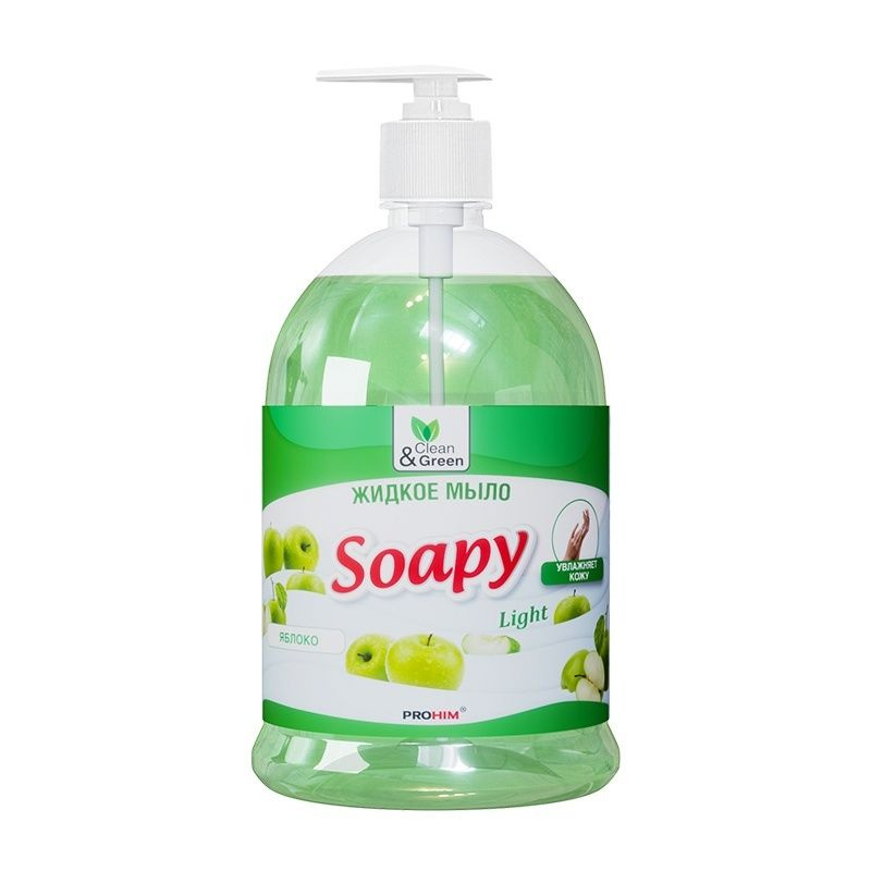 CG8094 Жидкое мыло "Soapy" эконом "яблоко" с дозатором 1000 мл. Clean&Green CG8094  #1