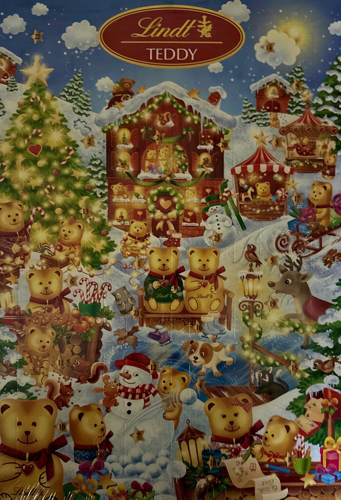 Lindt CALENDRIER DE L'AVENT TEDDY ASSORTI 211g/ Новогодний календарь Адвент-календарь Lindt Teddy  #1